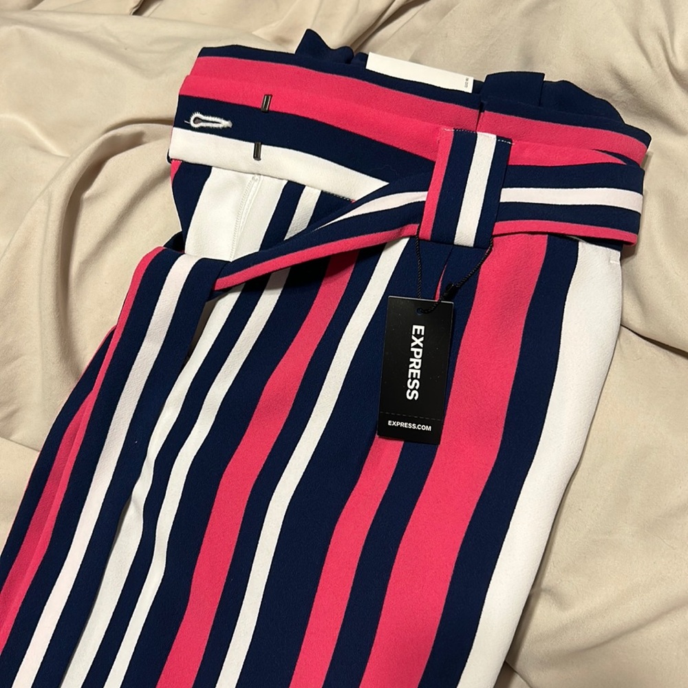 Express wide leg high rise striped pants
